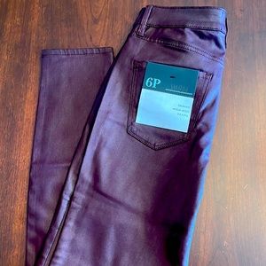 🔥NWT‼️ WHBM Coated skinny women’s sz 6P in Black Cherry🥰
